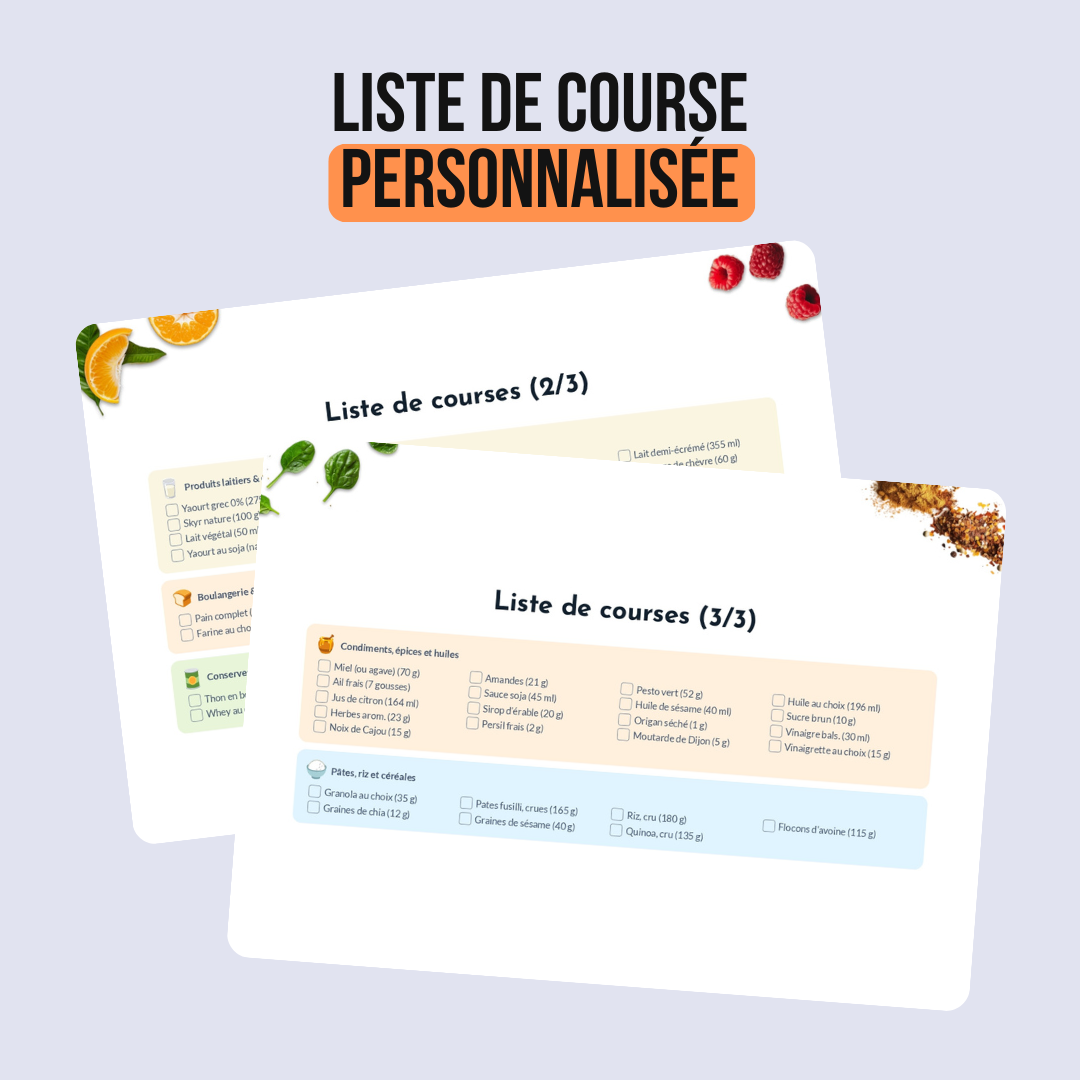 Plan Alimentaire Personnalisé – Spécial Route
